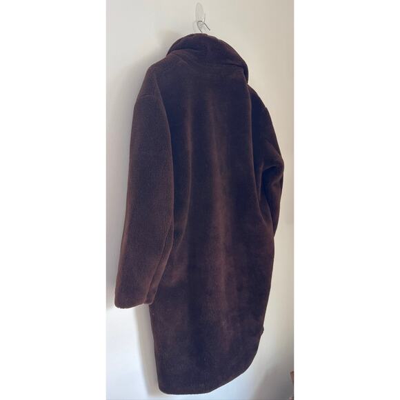 Rebecca Minkoff Double Breasted Teddy Sherpa Coat - Brown XL-NWT - Picture 7 of 7